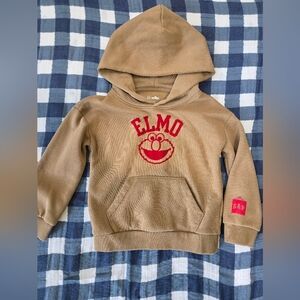 NWOT Baby Gap Sesame Street Khaki Elmo Hoodie Size 4T